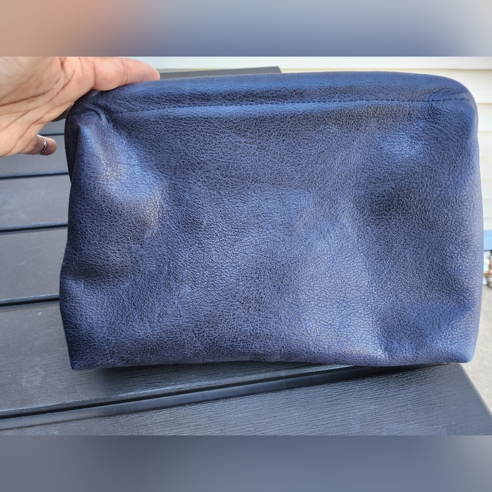 Leather Clutch-Blue